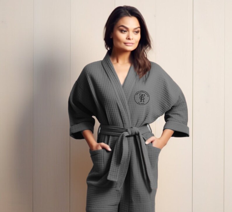 Customized Waffle Robe Waffle Weave Robe Long Bridesmaid Etsy