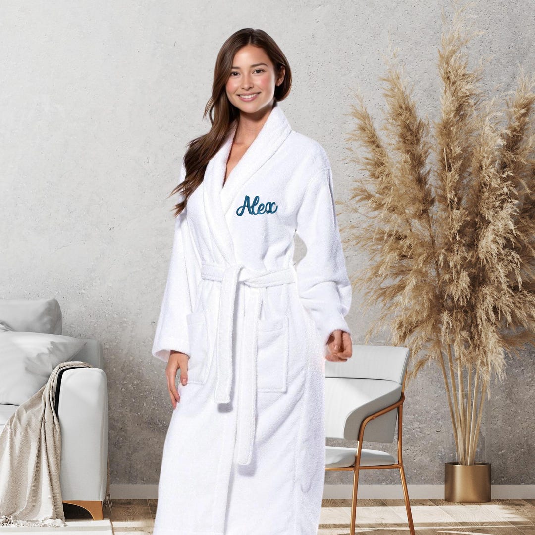 Custom Name Bathrobe, Cold Plunge Gift, Hot Pink Customizable Turkish ...