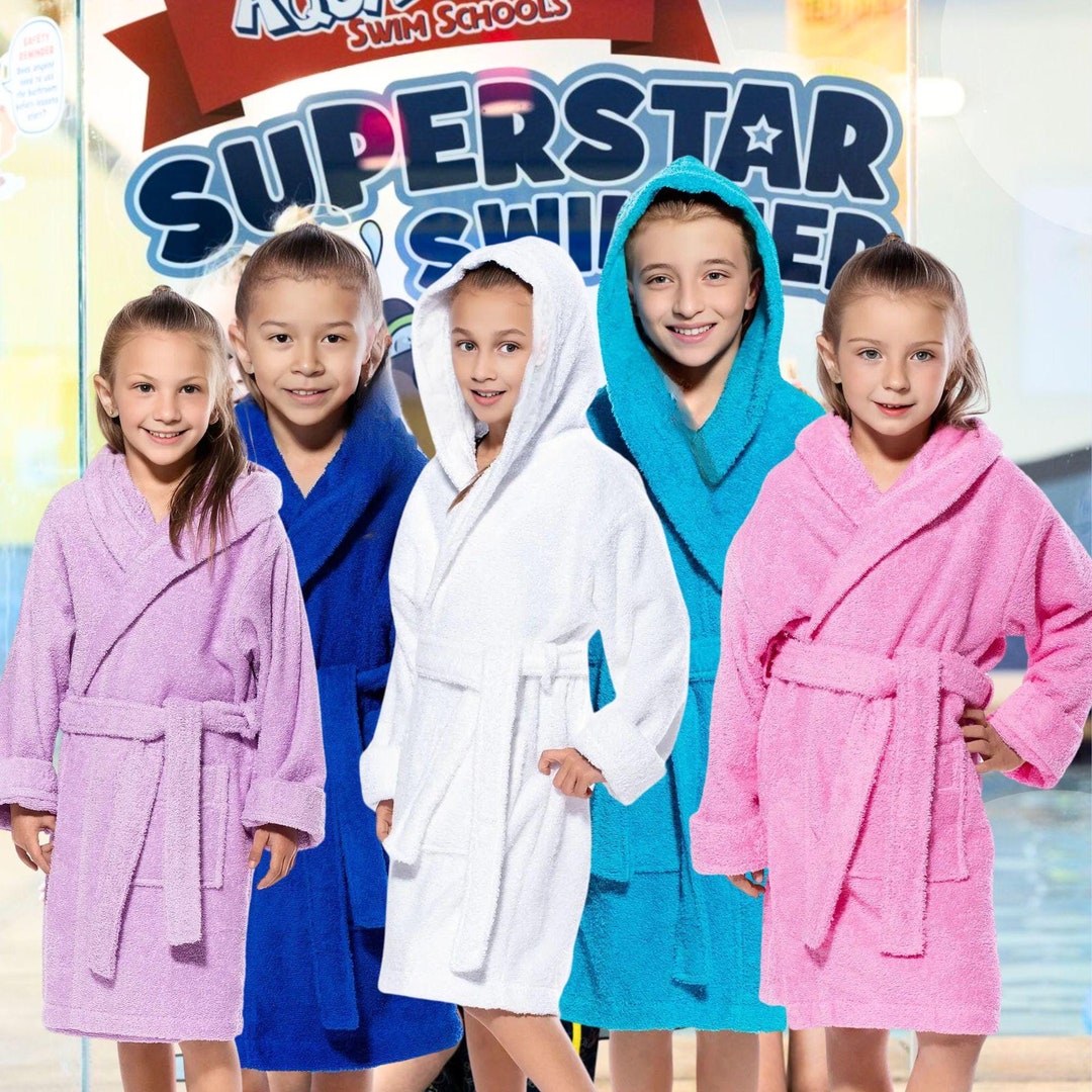 Children's Robe Custom Terry Cloth Kids Hooded Robes, 100% Turkish Cotton Wraps ...