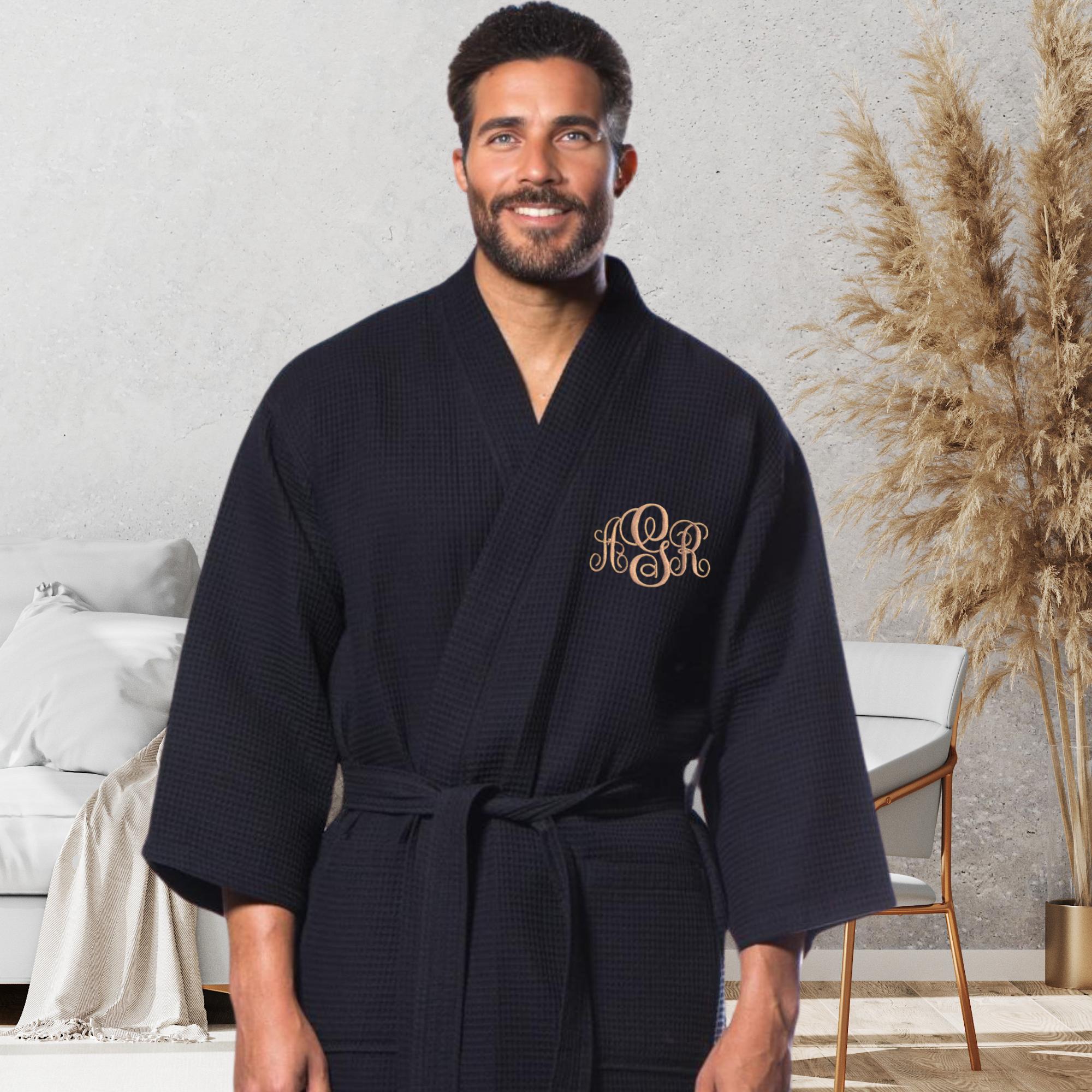 【2025】三越のお歳暮・冬ギフト Personalized Monogram Waffle Weave Robe for Him, Couples トップス