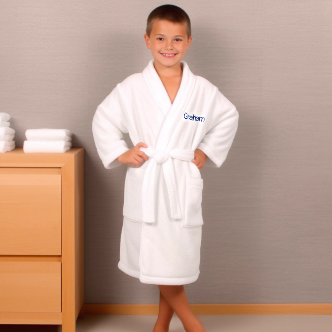 Personalized Fleece Robe for Kids, Super Plush Kimono Teens, Shawl