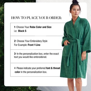 Custom Initial Cotton Bathrobe, Long Terry Cloth Robe for Her, Soft ...