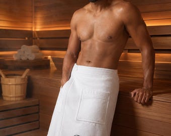 Best Dad Ever Turkish Cotton Spa Wrap | Personalized Men's Terry Cotton Bath Wrap | Custom Embroidered Gift for Dad | Father's Birthday Gift