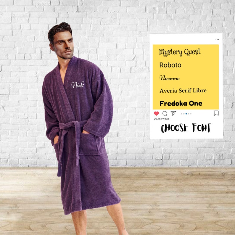 Customizable Men Gift Bathrobes Terry Cloth Embroidery Etsy