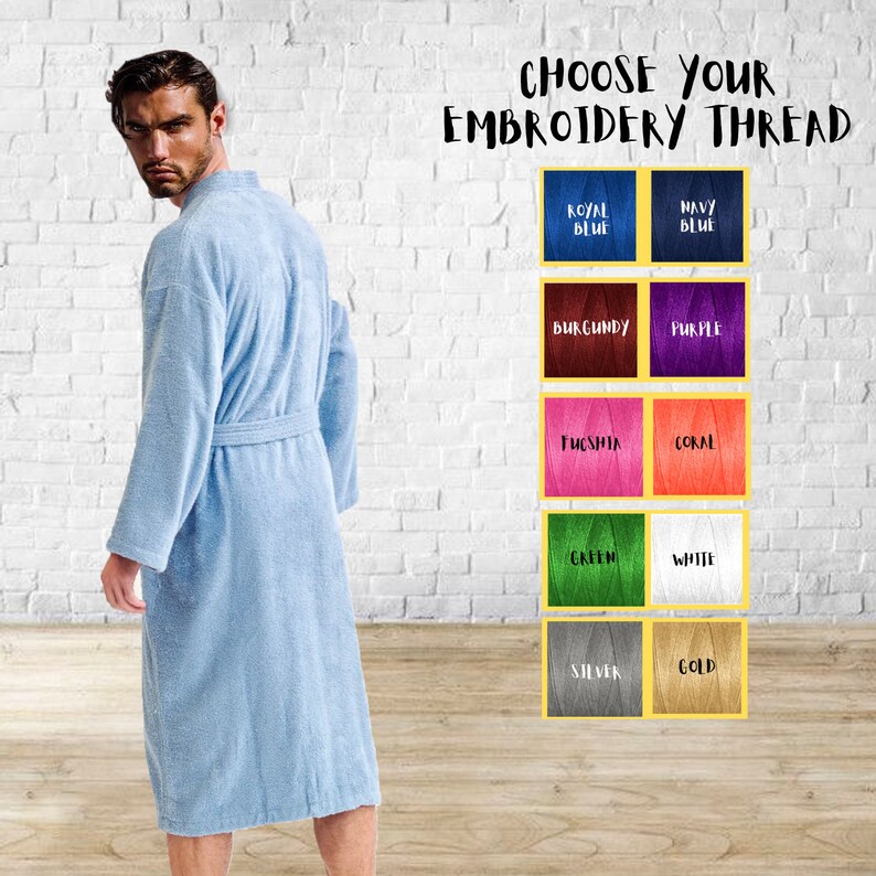 Customizable Men Gift Bathrobes Terry Cloth Embroidery Etsy