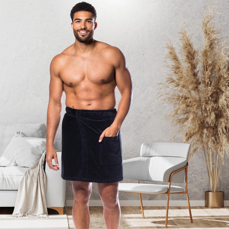 Embroidered Bath Wrap Men Custom Towel Wrap, Spa & Gym Towel, Turkish