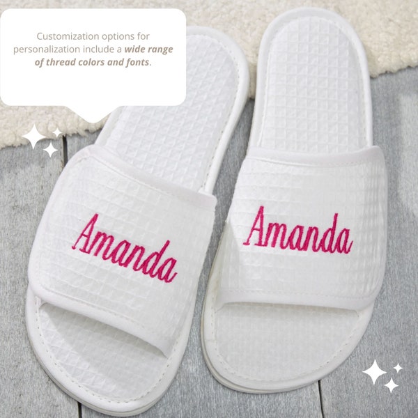 Personalized Waffle Slippers · Cotton Adjustable Slipper With Name · Monogram House Shoes · Bride Slip-ons · Bridesmaid Favors · Indoor shoe
