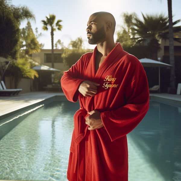 Personalized Terry Cloth Robe Men Etsy
