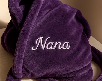 Personalized Plush Fleece Robe – Custom Embroidered Bathrobe Gift