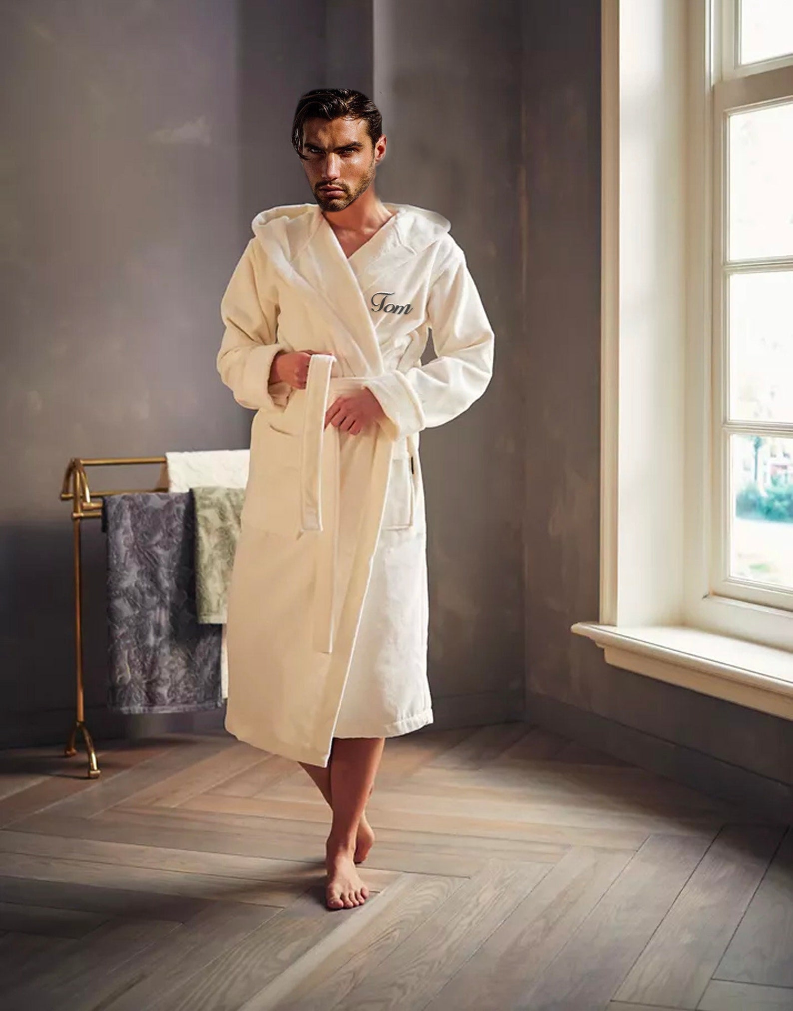 Customizable Men Robe Terrycloth Embroidery Personalized Etsy