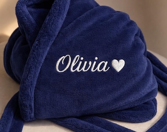 Personalized Plush Fleece Robe – Icon Embroidery, Monogrammed Gift