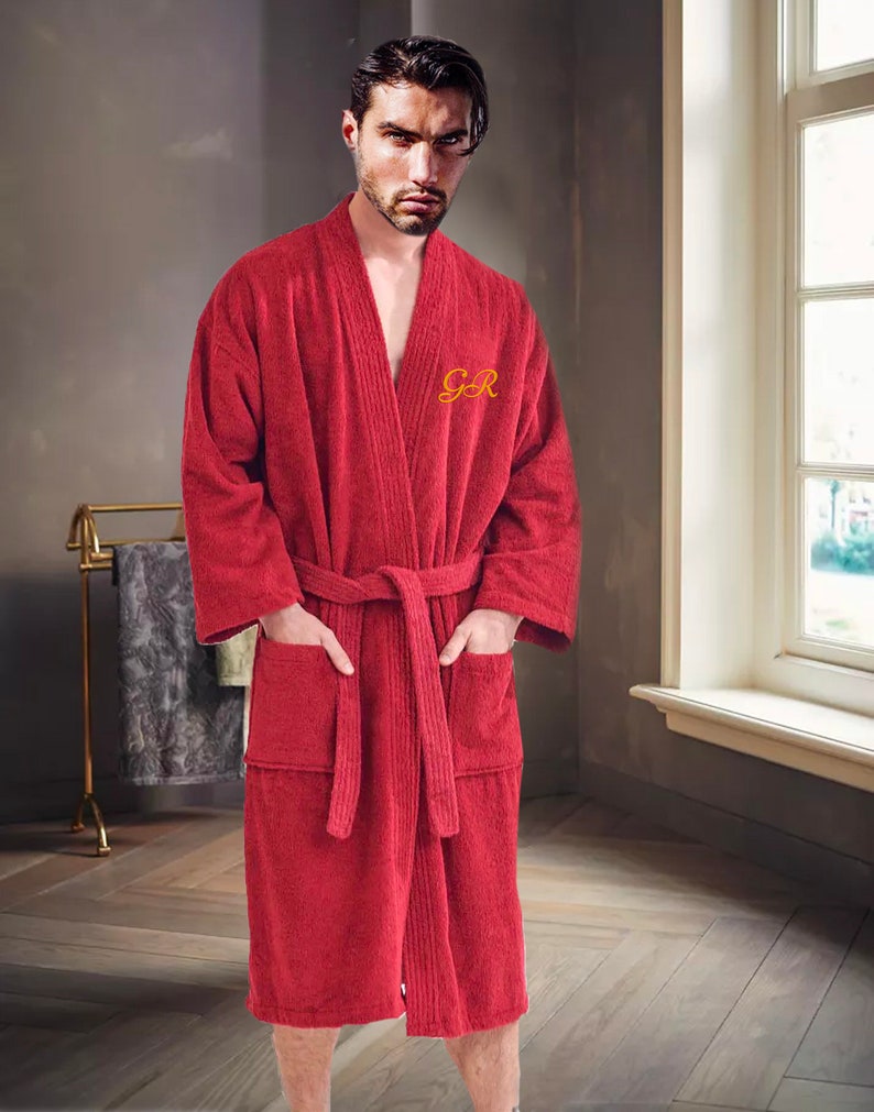 Customizable Men Gift Bathrobes Terry Cloth Embroidery Etsy