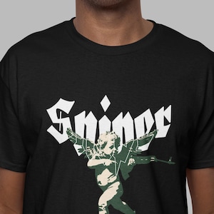 Sniper Cupid Tee / Hoodie - Funny Anti Valentines Day Shirt - Cool Military Humor T-shirt - Non Traditional Valentines Day Style Clothing