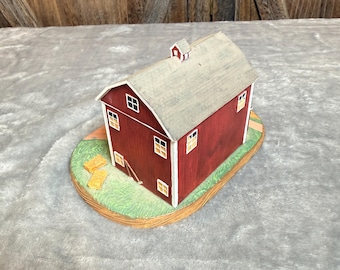 Hay Barn Figurine Vintage Danbury Mint Amish | 1993 Amish Heritage Collection | Red Farm Barn Sculpture | Country Farm Decor