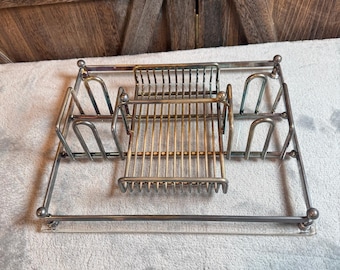 Vintage Oneida Silverplate Buffet Caddy Flatware Organizer Acrylic Base w/ Box