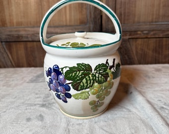 Covered Cookie Jar Vintage Germany Villeroy Boch Grapevine