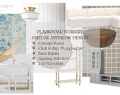 Playroom Nursery Virtual Design|Online Interior Design|Custom Interior Design Service| E-Design|Styling|layout|decor|Custom Design|Moodboard