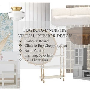 Playroom Nursery Virtual Design|Online Interior Design|Custom Interior Design Service| E-Design|Styling|layout|decor|Custom Design|Moodboard