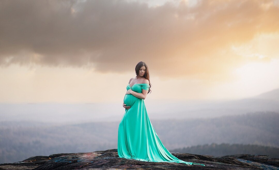 Light Green Maternity Dress Teal Maternity Dress Short Etsy