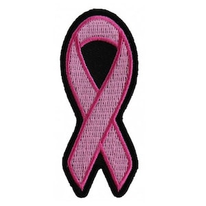 Pink Cancer Ribbon Breast Cancer Medium  Funny Iron on Patch  Authentic Funny Biker Patches