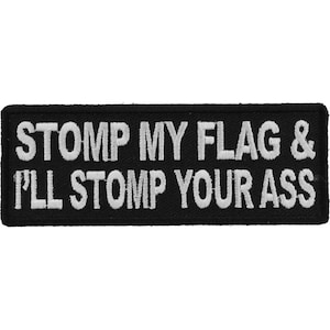Patch bordado "Stomp My Flag" para motociclista, aplique termocolante para colete.