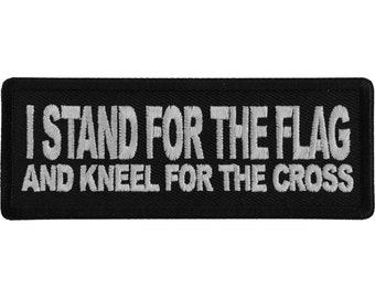 Biker Patch, Gestickte Flagge & Kreuz, Applikation zum aufnähen