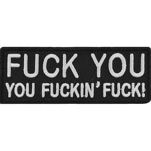 Fuck You geborduurde bikerpatch - opstrijkappliqué