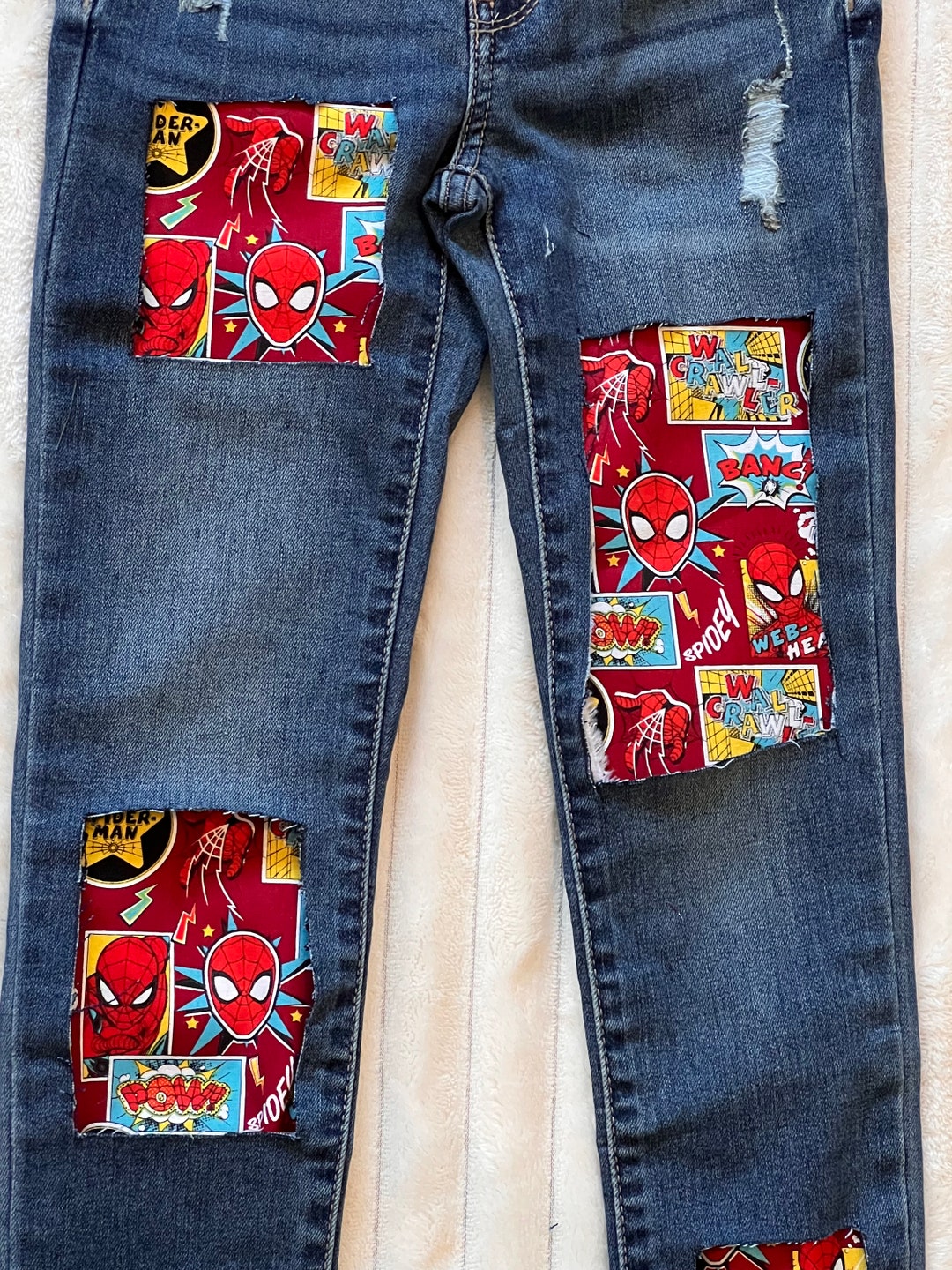 Girls Spider-man Jeans - Etsy