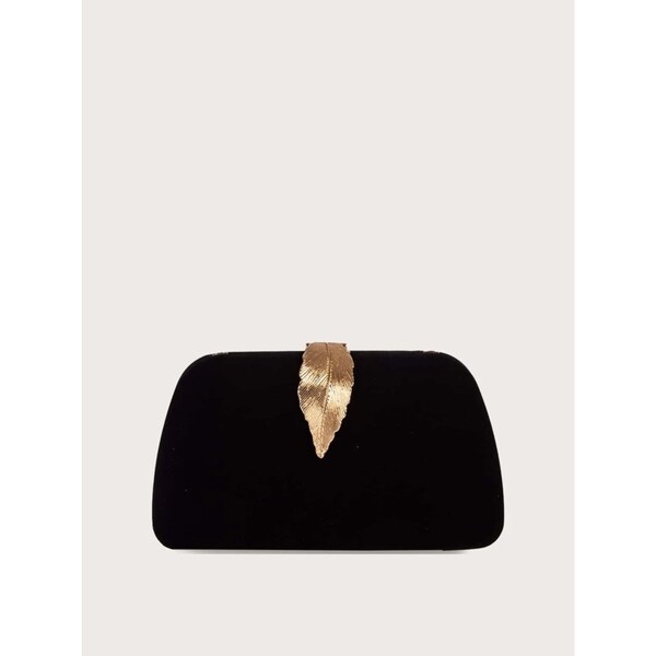 Black Designer Style Rounded Clutch