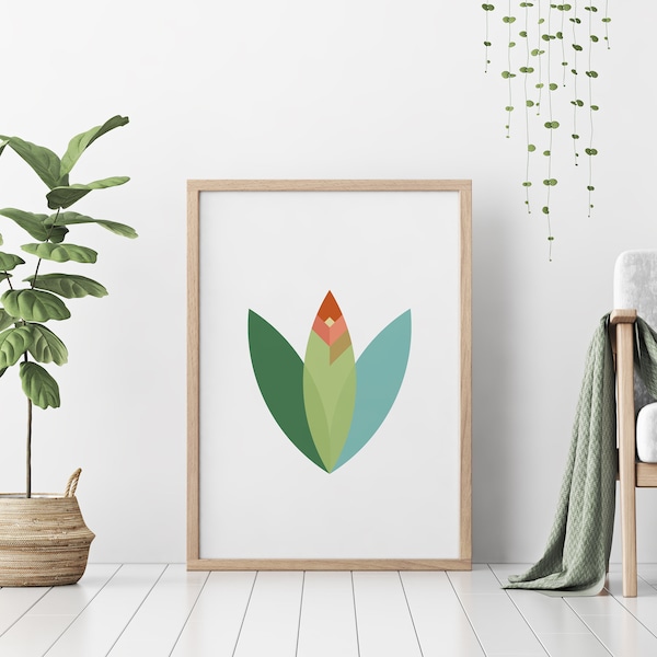 Lovebird Bird Minimalist Wall Art Print, Geometric Abstract Home Decor, Printable Wall Art, Bird Wall Art, Instant Download, Modern Print