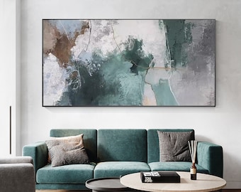 Abstract schilderij met textuur: grijze wintertaling moderne muurkunst