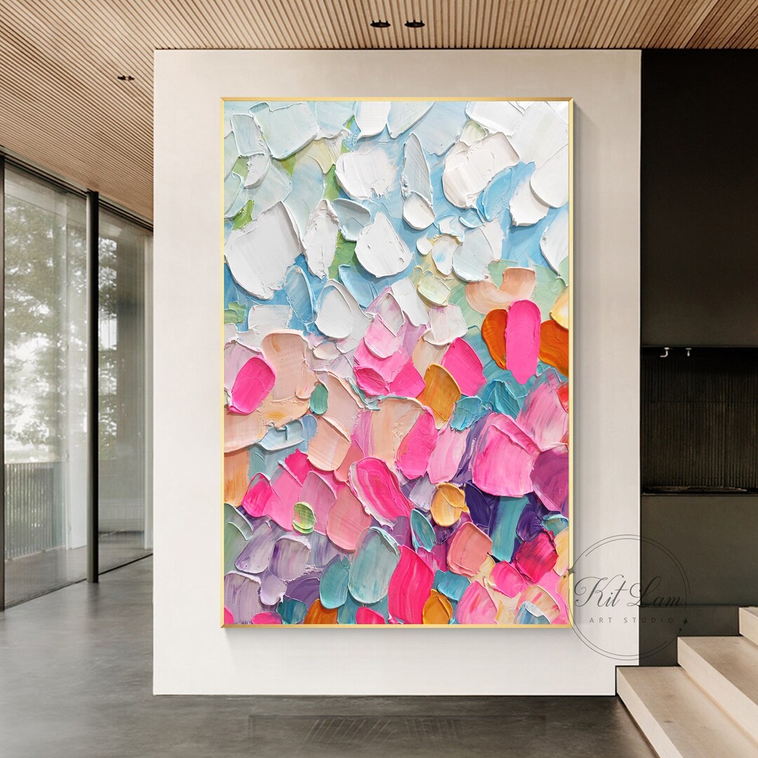 Colorful 3D Thick Textured Wall Art, Original Abstract Impasto Painting ...