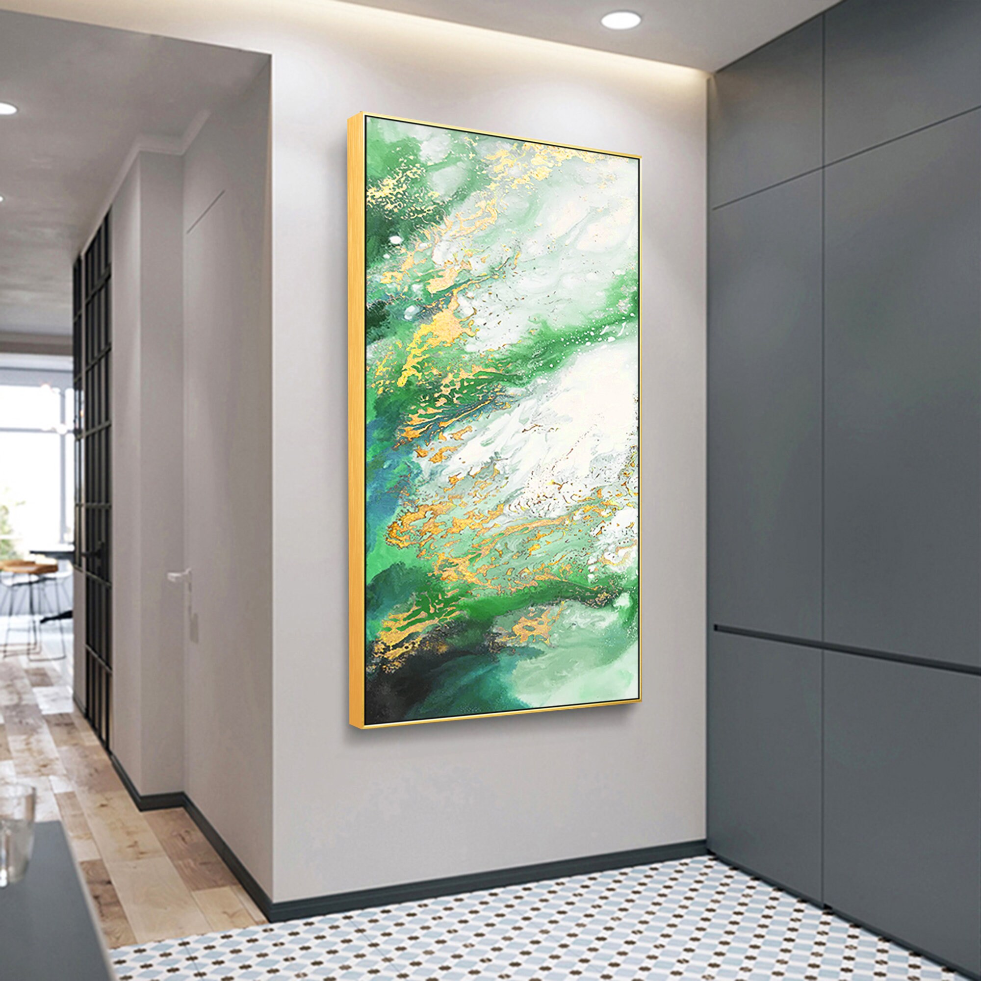 Green Gold Wall Art Texture Original Abstract Painting on Etsy