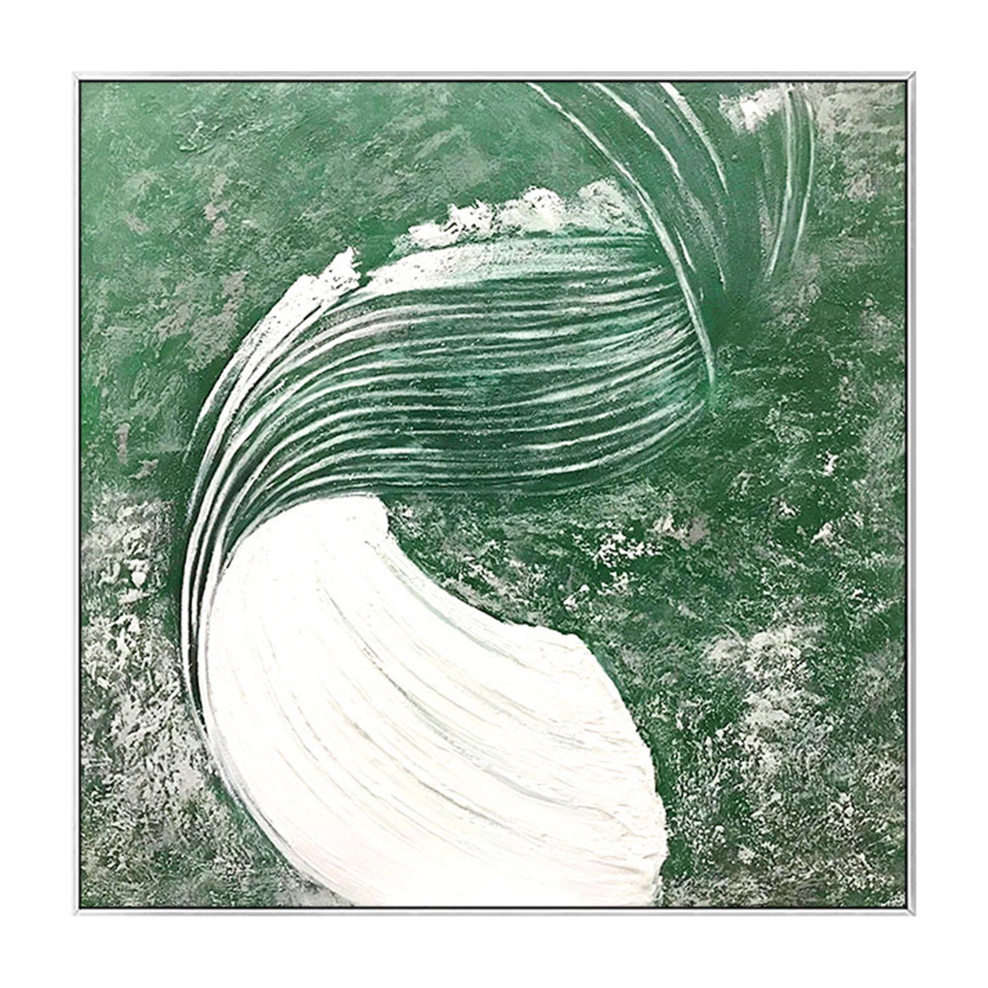 Sage Green White Textured Abstract Painting on Canvas Square Sage Green ...