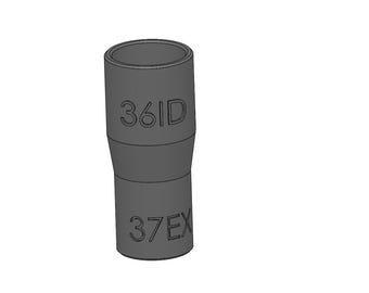 Vacuum Adapter 37mm to 36mm 37EX 36ID – Dust Collector Hose Fitting for Shop Vacs, Table Saws, Woodworking, Miter Saws, Dust Extraction