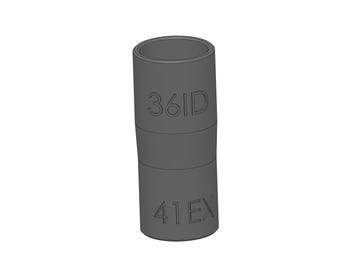 Vacuum Adapter 41mm to 36mm 41EX 36ID – Dust Collector Hose Fitting for Shop Vacs, Table Saws, Woodworking, Miter Saws, Dust Extraction