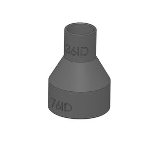 Vacuum Adapter 76mm to 36mm 76ID 36ID – Dust Collector Hose Fitting for Shop Vacs, Table Saws, Woodworking, Miter Saws, Dust Extraction