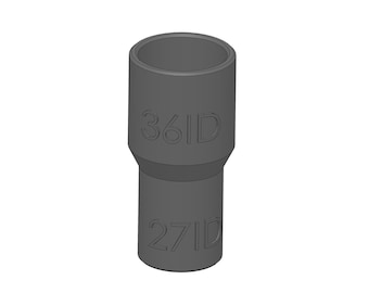 Adaptador de aspiradora de 27 mm a 36 mm (27ID 36ID) – Conector de manguera para colector de polvo para aspiradoras industriales, sierras de mesa, carpintería, sierras ingletadoras y extracción de polvo.