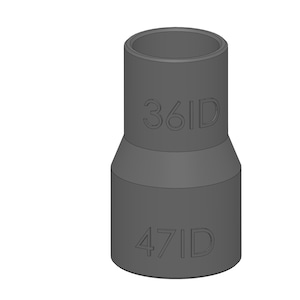 Vacuum Adapter 47mm to 36mm 47ID 36ID – Dust Collector Hose Fitting for Shop Vacs, Table Saws, Woodworking, Miter Saws, Dust Extraction