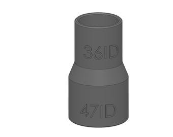 Vacuum Adapter 47mm to 36mm 47ID 36ID – Dust Collector Hose Fitting for Shop Vacs, Table Saws, Woodworking, Miter Saws, Dust Extraction