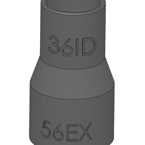 Vacuum Adapter 56mm to 36mm 56EX 36ID – Dust Collector Hose Fitting for Shop Vacs, Table Saws, Woodworking, Miter Saws, Dust Extraction