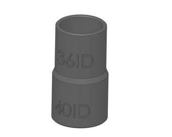 Adapter für Staubsauger 40mm auf 36mm 40ID 36ID - Staubsauger-Schlauchzubehör für Werkstattsauger, Tischkreissägen, Holzbearbeitung, Gehrungssägen, Staubabsaugung