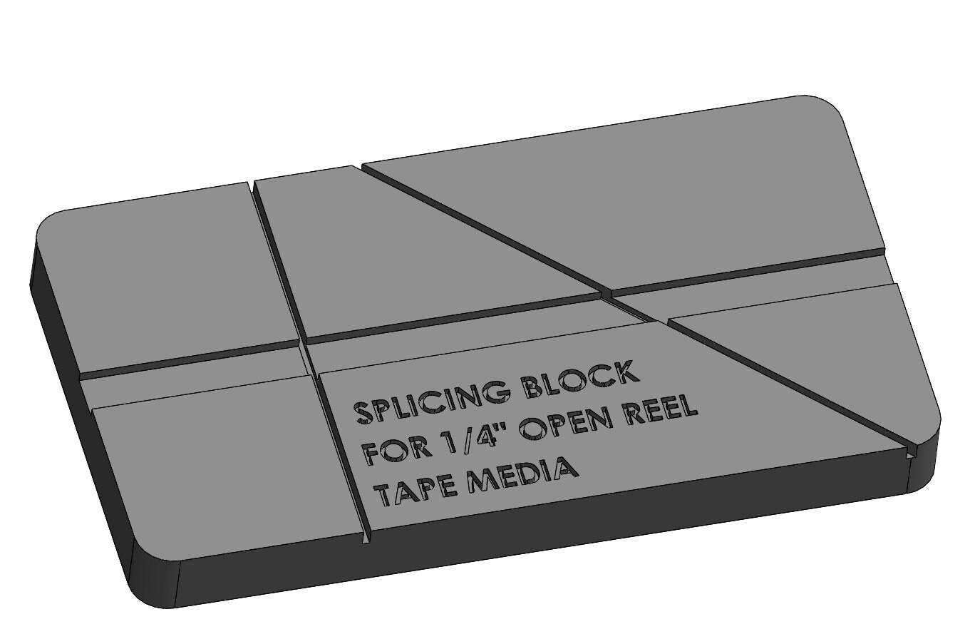 Splicing block for 1/4 inch open reel tape media