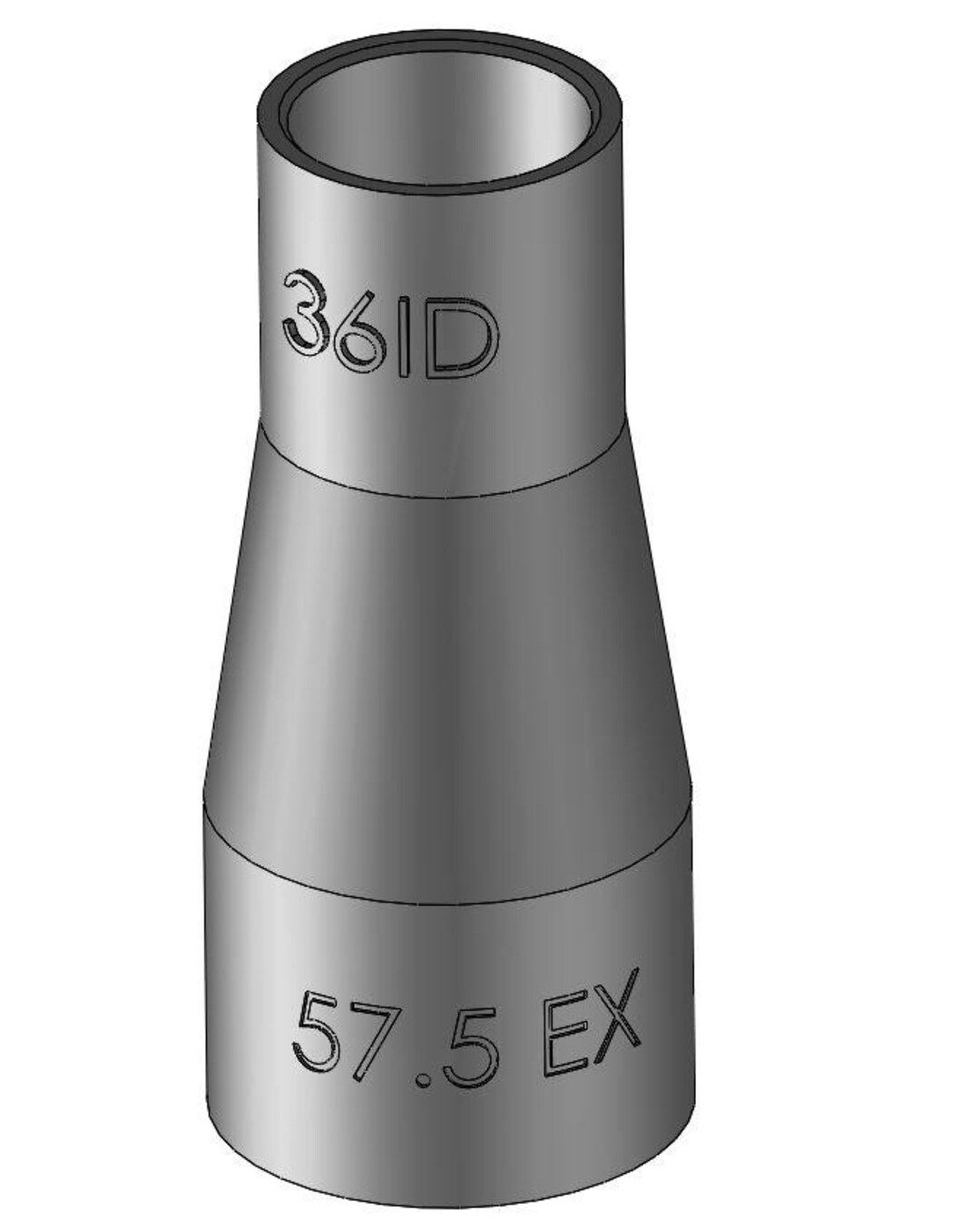 Vacuum Adapter 57.5mm to 36mm 57.5EX 36ID – Dust Collector Hose Fitting ...