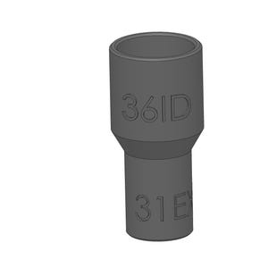 Vacuum Adapter 31mm to 36mm 31EX 36ID – Dust Collector Hose Fitting for Shop Vacs, Table Saws, Woodworking, Miter Saws, Dust Extraction