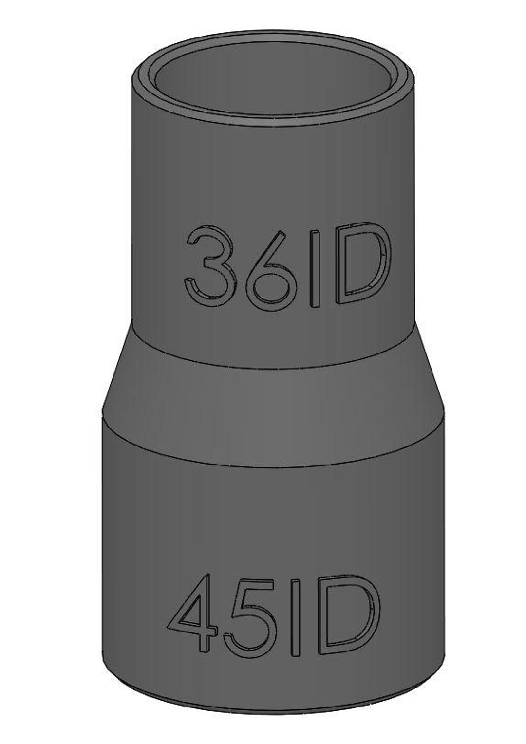 Vacuum Adapter 45mm to 36mm 45ID 36ID – Dust Collector Hose Fitting for ...