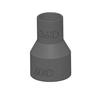 Vacuum Adapter 60mm to 36mm 60ID 36ID – Dust Collector Hose Fitting for Shop Vacs, Table Saws, Woodworking, Miter Saws, Dust Extraction