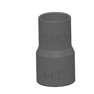 Vacuum Adapter 44mm to 36mm 44ID 36ID – Dust Collector Hose Fitting for Shop Vacs, Table Saws, Woodworking, Miter Saws, Dust Extraction
