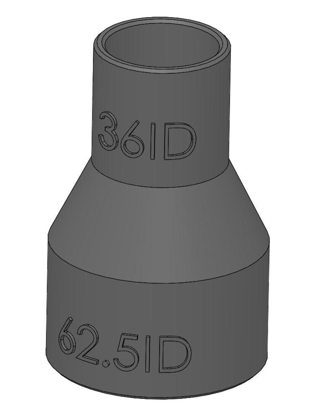 Vacuum Adapter 62.5mm to 36mm 62.5ID 36ID – Dust Collector Hose Fitting ...