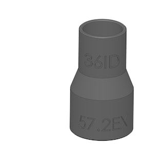 Vacuum Adapter 57.2mm to 36mm 57.2EX 36ID – Dust Collector Hose Fitting for Shop Vacs, Table Saws, Woodworking, Miter Saws, Dust Extraction
